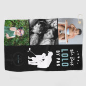 Beste Lolo Door Par | Monogram Foto Collage Golfhanddoek (Horizontaal)