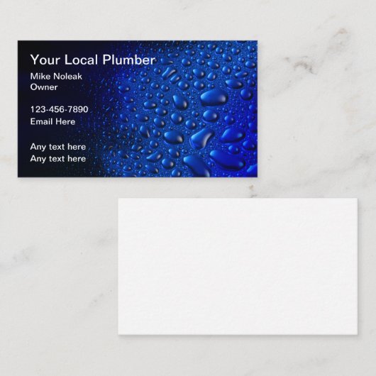 Beste loodgieter water druppels Visitekaartjes (Voorkant / Achterkant)