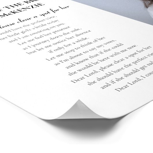 Beste Lord Moeder van Bride Foto Memorial Wedding Poster (Hoek)