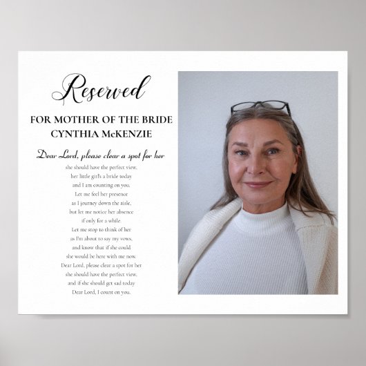 Beste Lord Moeder van Bride Foto Memorial Wedding Poster (Voorkant)