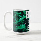 Beste Luisteraar Ooit Groene Bladeren Mok Beker (Links)