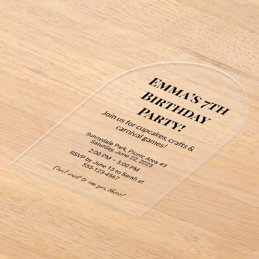 Beste Luxe Clear Acryl Verjaardagsfeest Acryl Uitnodigingen (Laagn)