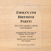 Beste Luxe Clear Acryl Verjaardagsfeest Acryl Uitnodigingen (Voorkant)