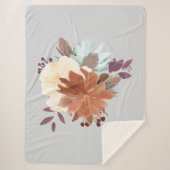 Beste Luxe stijlvolle waterkleur bloemen Sherpa Deken (Voorkant)