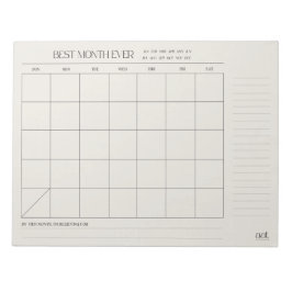 Beste maandplanner 11 inch x 8,5 inch Notitieblok 