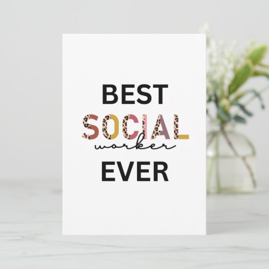 Beste maatschappelijk werker ooit Hartelijk dank Bedankkaart (Staand voorkant)