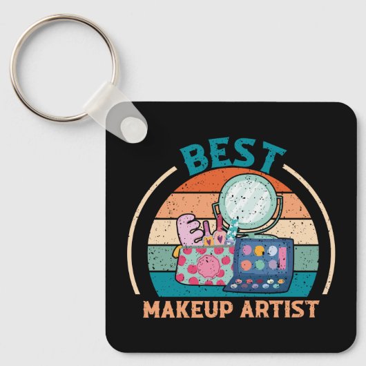 Beste make-up artiest - Retro stijl Sleutelhanger (Voorkant)