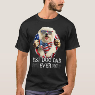 Beste Maltese vader ooit Amerikaanse vlag 4th of J T-shirt