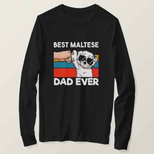Beste Maltese vader ooit grappige hond Hondenliefh T-shirt (Design voorkant)