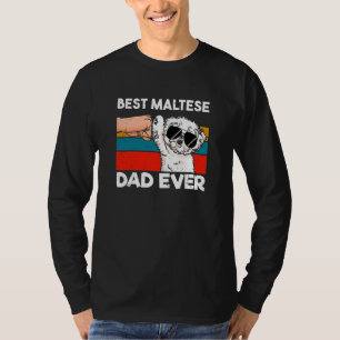 Beste Maltese vader ooit grappige hond Hondenliefh T-shirt