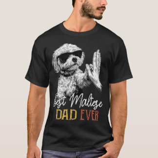 Beste Maltese Vader Ooit Mannen Daddy Hond Liefheb T-shirt