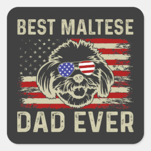 Beste Maltese vader ooit: Patriottische Verenigde Vierkante Sticker