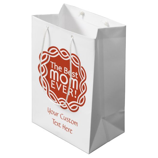 BESTE MAM aangepaste geschenkzakken Medium Cadeauzakje (Voorkant Gekanteld)