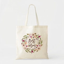 Beste mam | Bohemische Waterverf Floral Wreath Bag Tote Bag