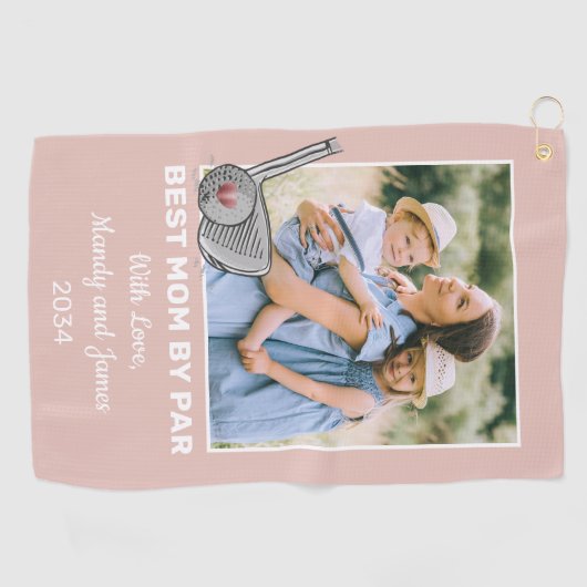 Beste Mam By Par Custom Foto Golf Handdoek (Horizontaal)