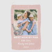 Beste Mam By Par Custom Foto Golf Handdoek (Voorkant)
