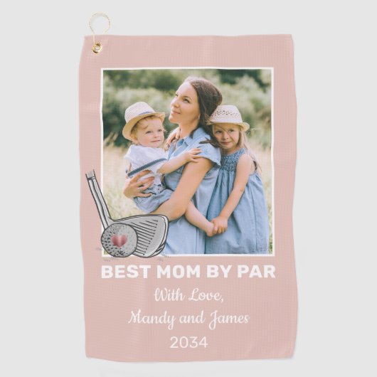 Beste Mam By Par Custom Foto Golf Handdoek (Voorkant)