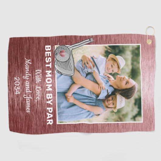 Beste Mam By Par Custom Foto Golf Handdoek (Horizontaal)