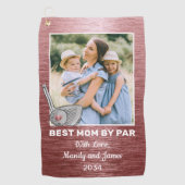 Beste Mam By Par Custom Foto Golf Handdoek (Voorkant)