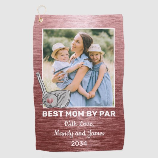 Beste Mam By Par Custom Foto Golf Handdoek (Voorkant)