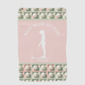 Beste Mam By Par Roze Monogrammed Golfhanddoek (Voorkant)