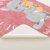 beste mam-cadeauidee, hart schattig Cat familie ro Sherpa Deken (3/4)