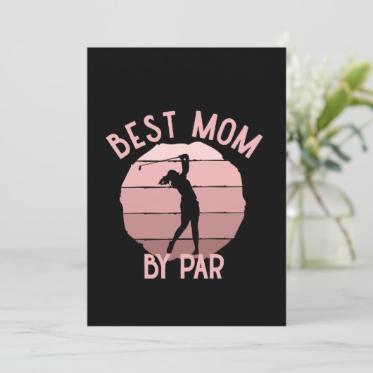 Beste mam door het golfen van een grappig en leuk  kaart (Staand voorkant)