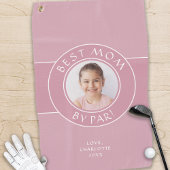 Beste Mam Door Par Golfer Foto Leuk Gift Pink Cust Golfhanddoek
