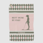Beste Mam Door Par Monogrammed Golfhanddoek (Voorkant)