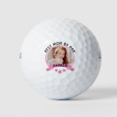 Beste mam door roze foto op maat golfballen (Voorkant)