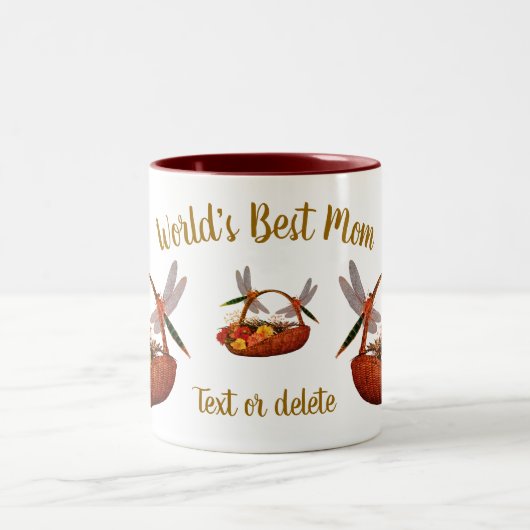 Beste mam Dragonflies Vloermandje op maat Tweekleurige Koffiemok (Center)