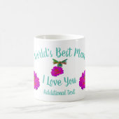 Beste mam Dragonfly Zinnia gepersonaliseerd Koffiemok (Center)