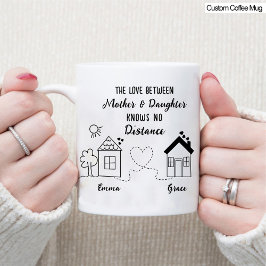 Beste Mam en Dochter Lange Afstand Liefde Koffie Mok
