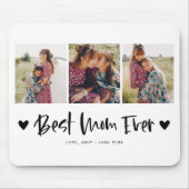 Beste Mam Ever Minimalistische Foto Collage Muismat (Voorkant)