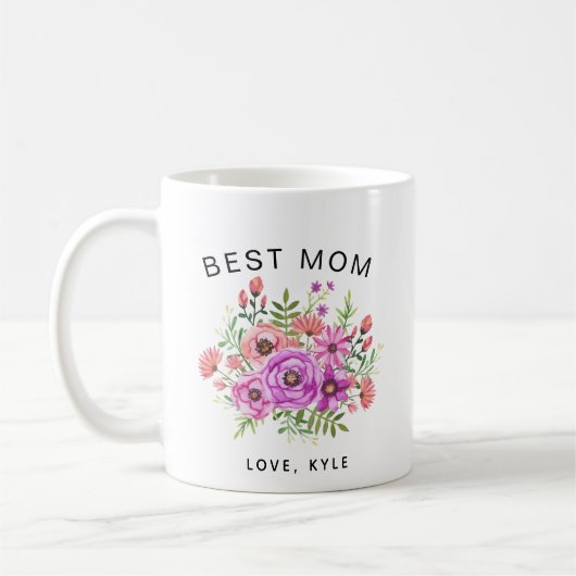 beste mam floral bouquet moederdag koffie koffiemok (Links)