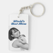 Beste mam foto blauwe tekst zee sleutelhanger (achterkant)