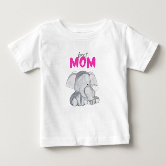 Beste Mam Gedrukt Modern Wit baby-shirt (Voorkant)