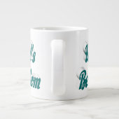 Beste mam groene halve tekst grote koffiekop (Achterkant)