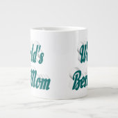 Beste mam groene halve tekst grote koffiekop (Voorkant)