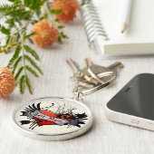 Beste mam grunge hart sleutelhanger (Zijkant)