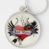 Beste mam grunge hart sleutelhanger (Voorkant)