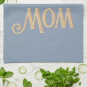 Beste mam | kleutertypografie van de mosterd Blue Theedoek (Gevouwen)