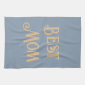 Beste mam | kleutertypografie van de mosterd Blue Theedoek (Horizontaal)
