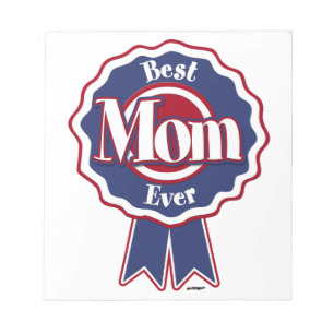 Beste mam met blauwe ribbon notitieblok