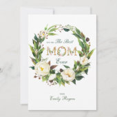 Beste mam met goudbloem save the date (Voorkant)