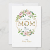 Beste mam met goudbloemen save the date (Voorkant)