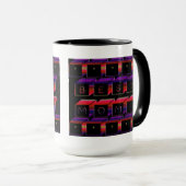 Beste mam met kleurenblokken en zwarte achtergrond mok (Voorkant rechts)