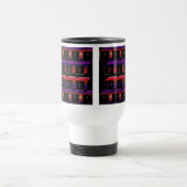 Beste mam met kleurenblokken en zwarte achtergrond reisbeker (Center)