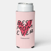 Beste mam met moderne handenbriefing Moederdag Seltzer Blikjeskoeler (Seltzer Achterkant)