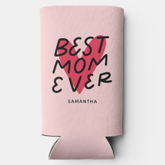 Beste mam met moderne handenbriefing Moederdag Seltzer Blikjeskoeler (Achterkant)